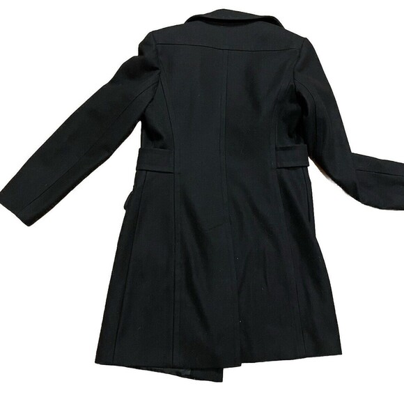 Women’s Black Wool Long Single Breast Pea Coat Moda International Black Sz. 14 - Picture 7 of 7